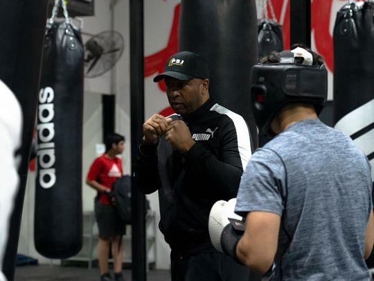 Paul 'Silky' Jones works out at Real Boxing Only in Dubai