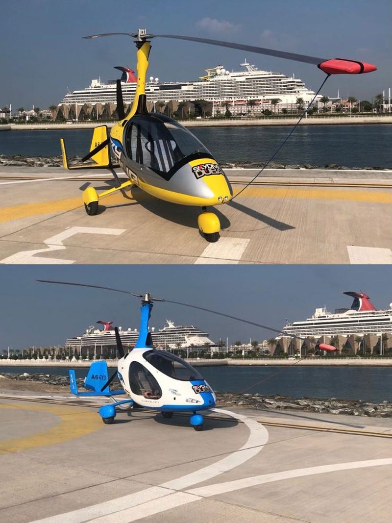At SkyHub, there are three  models of gyrocopter to try – Cavalon, a fully closed gyrocopter, Calidus – a semi-open aircraft, and for the extra-adventurous, MTO – an open gyrocopter. 