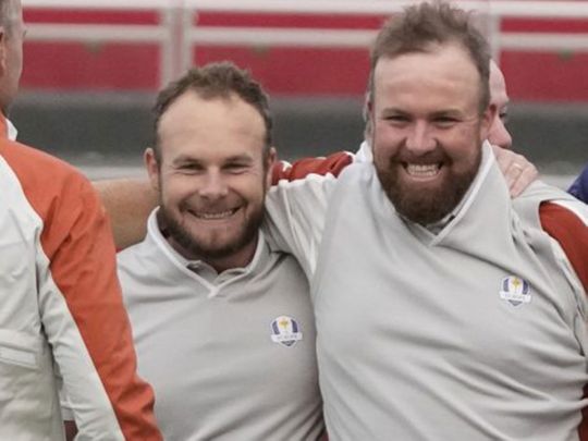 Tyrrell Hatton and Shane Lowry played together at the Ryder Cup