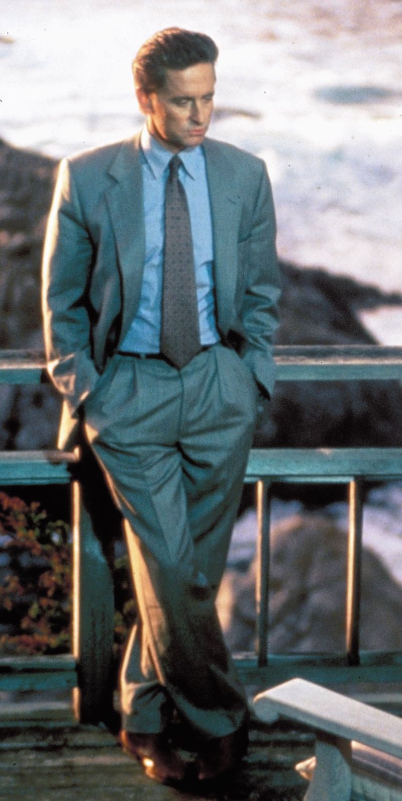 Michael Douglas in a Cerruti suit for 'Basic Instinct'