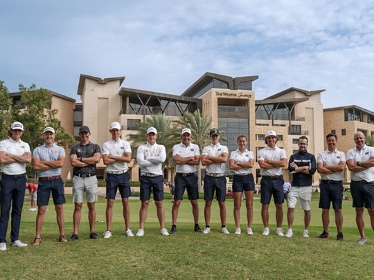 The Austrian national golf team at Abu Dhabi Golf Club on their winter camp
