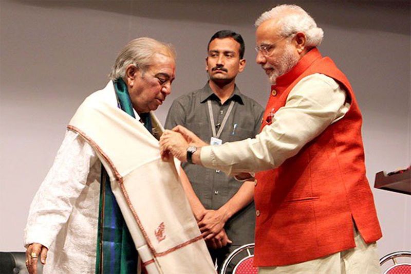 Pandit Birju Maharaj with Prime Minister Narendra Modi