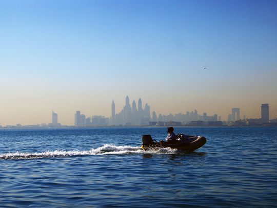 A view of the Dubai skyline during the boat tour.