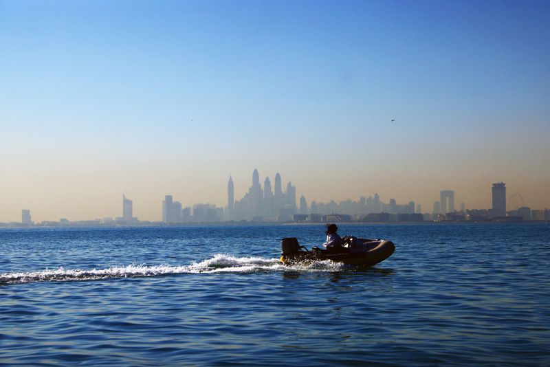 A view of the Dubai skyline during the boat tour.