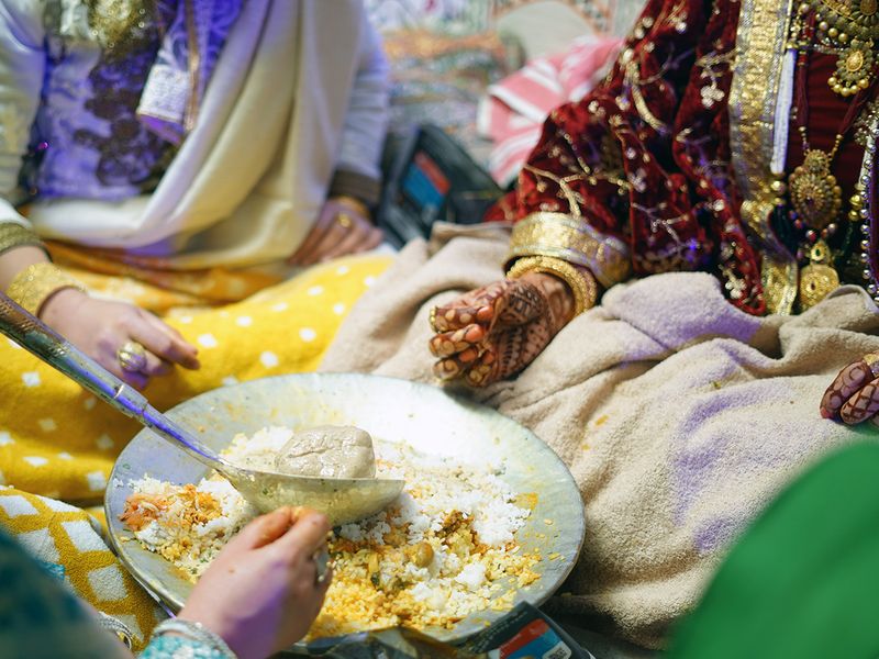 Wazwan is usually consumed as a community meal