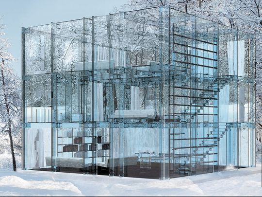 house made of glass