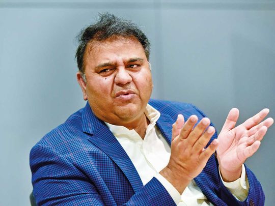 Fawad Chaudhry, Minister of Information and Broadcasting of Pakistan, during interview at Gulf News Office in Dubai. 21st January 2022. Photo: Ahmed Ramzan/ Gulf News
