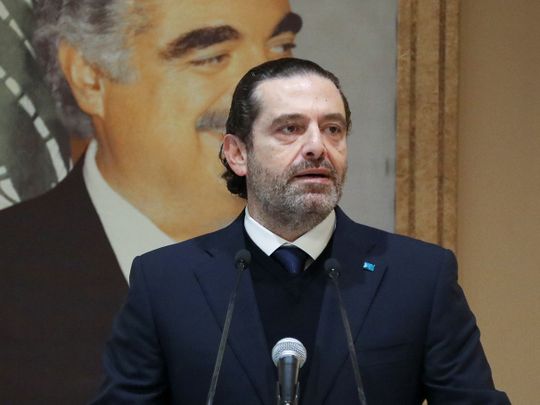 Lebanon's leading Sunni Muslim politician and former Prime Minister Saad Hariri delivers a speech in Beirut on January 24, 2022. 