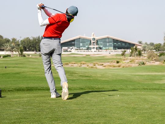 Golf - Al Rumhy, Oman's Arab national amateur, in practice.
