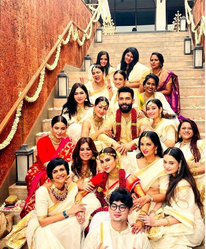 An inside image from Bollywood star Mouni Roy's wedding 