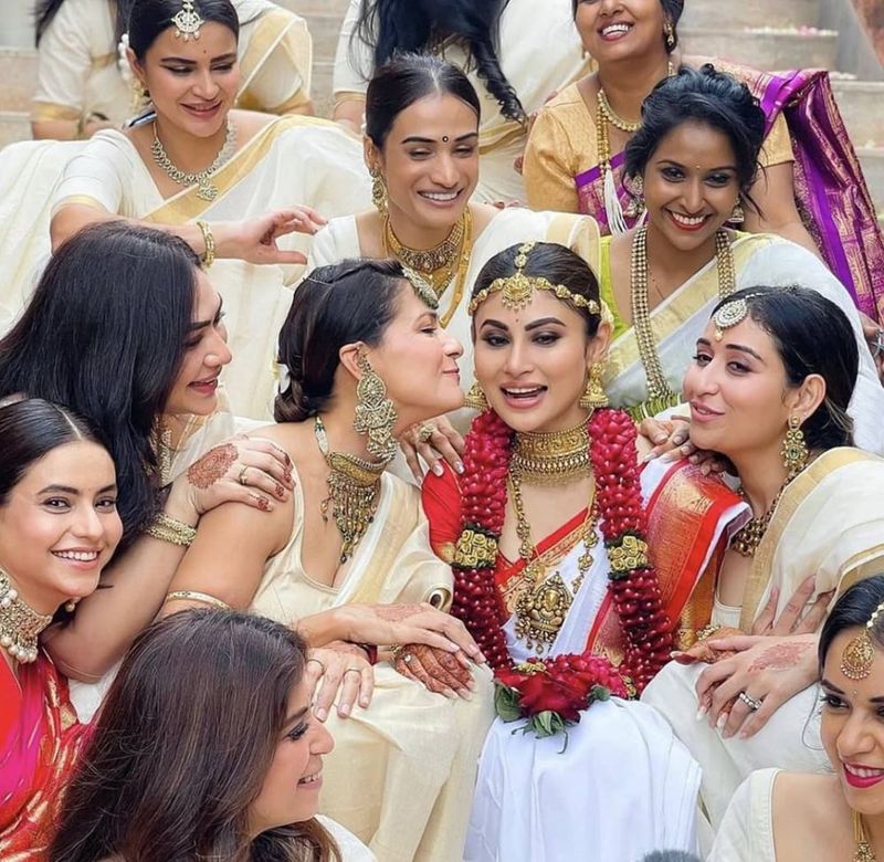 Mouni Roy with her bridesmaids