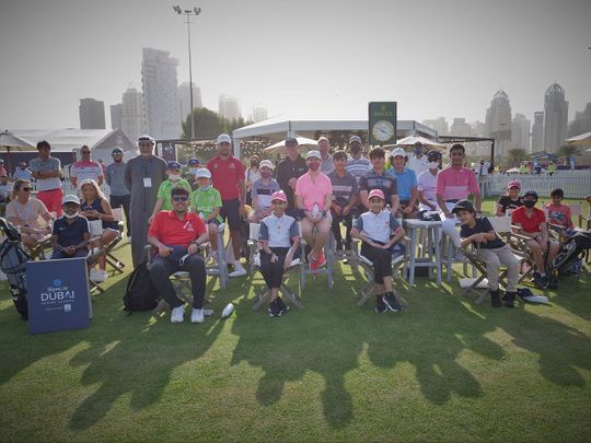 Peter Cowen hosted an Emirates Golf Federation golf clinic at the Dubai Desert Classic