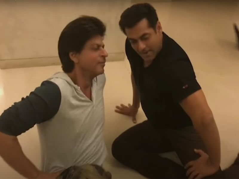 Shah Rukh Khan and Salman Khan in the music video for 'Dance With Me' 