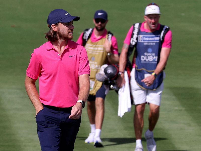 Tommy Fleetwood is in the final round with Justin Harding and Rory McIlroy at the Dubai Desert Classic