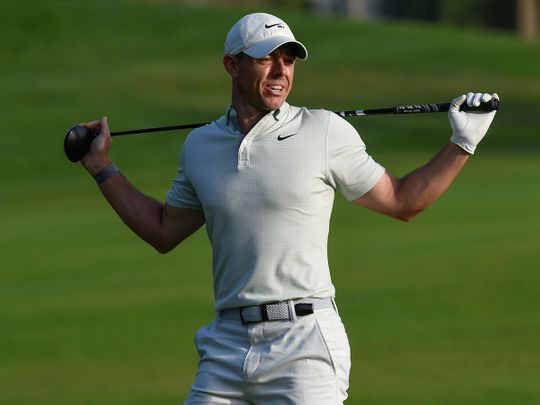 Rory McIlroy's Dubai Desert Classic title hopes sank in the water on 18