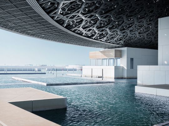 View overlooking the sea at Louvre Abu Dhabi