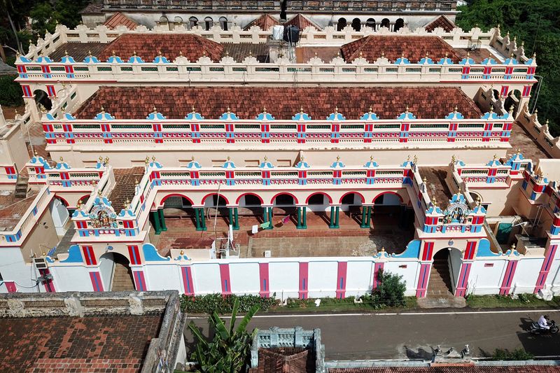 An aerial view shows mansions in Kanadukathan town in Tamil Nadu. 