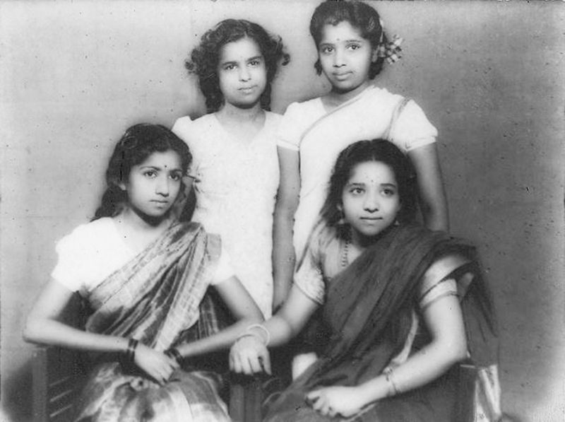 From left: Lata Mangeshkar, Meena Mangeshkar, Asha Bhosle and their mother