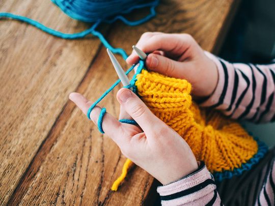 Girl Knitting