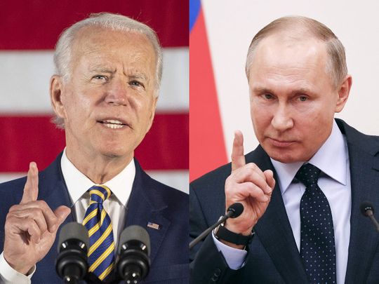 Joe Biden and Vladimir Putin. 