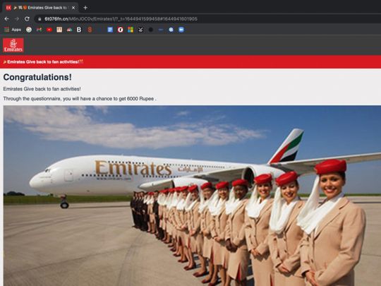 Emirates fake website
