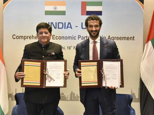 UAE India sign trade deal 