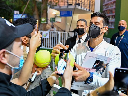 Novak Djokovic meets at the Dubai Duty Free Tennis Championships 