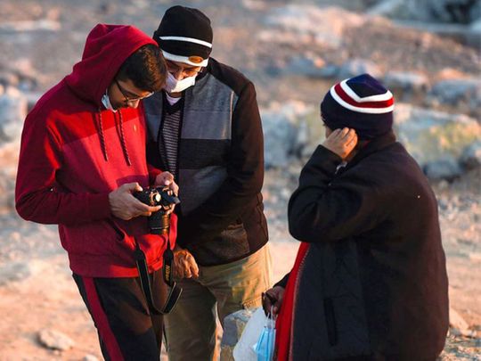 People enjoy chilly weather in the UAE