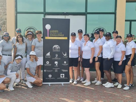 The winning EGC Team (left) with hosts Abu Dhabi City Golf Club 