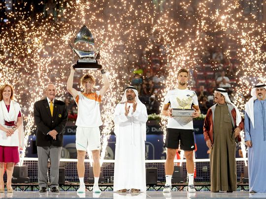 Andrey Rublev wins the Dubai Duty Free Tennis Championships