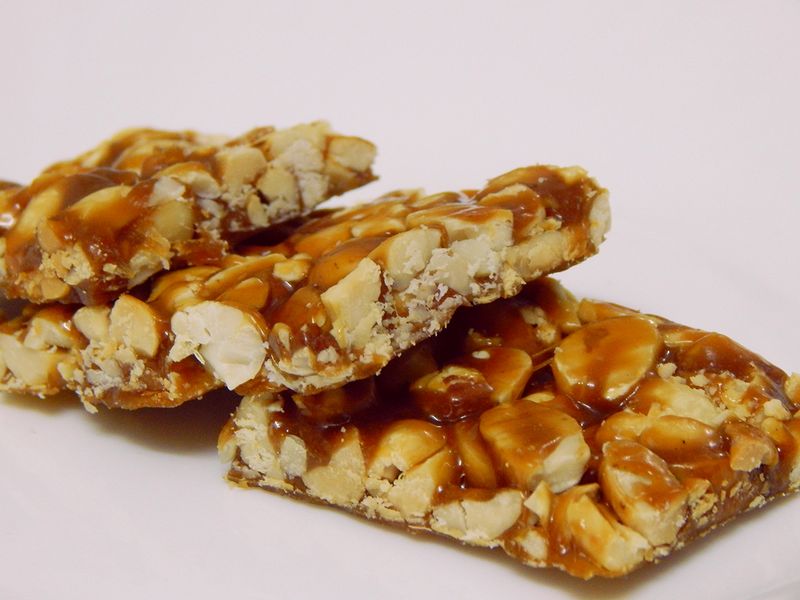 A peanut-based sweet snack made using jaggery 