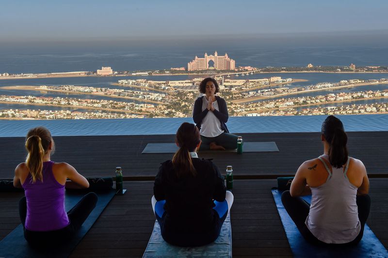 Aura Sky pool Lounge: Yoga in dubai 2022