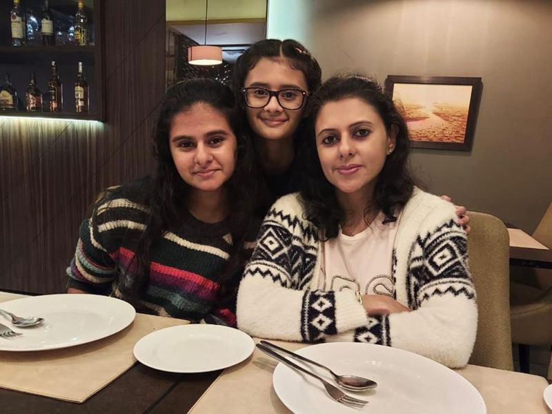 Mahima Mehra with her daughters