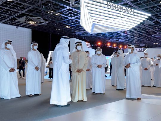 Sheikh Mohammed bin Rashid Al Maktoum touring Dubai Health Forum 2022