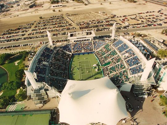 The Dubai Duty Free Tennis Stadium back in 1996