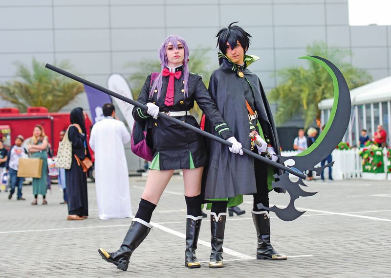 Visitors dressed as Shinoa and Yuu at Middle East Film & Comic Con 2019. Photo: Virendra Saklani/Gulf News