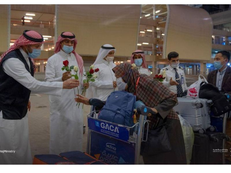 Thai Umrah pilgrims arrive at the King Abdulaziz airport in Jeddah. 