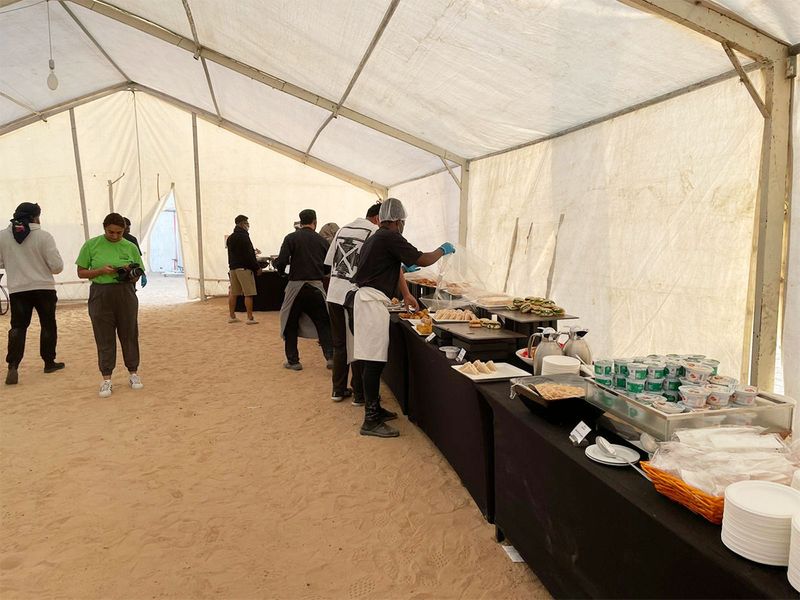 About 1800 breakfasts readied for 40th Gulf News Fundrive - Tilal Sweihan Overnighter Experience. 