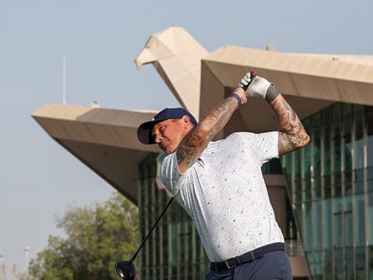 Chris Bentley in action in Round One of the Abu Dhabi Golf Club Men's Open