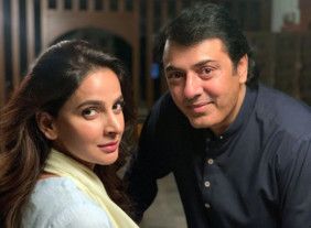 Saba Qamar and Nauman Ijaz on the set-1647173668349