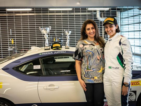 Saudi female racing star Reema Juffali with her mother