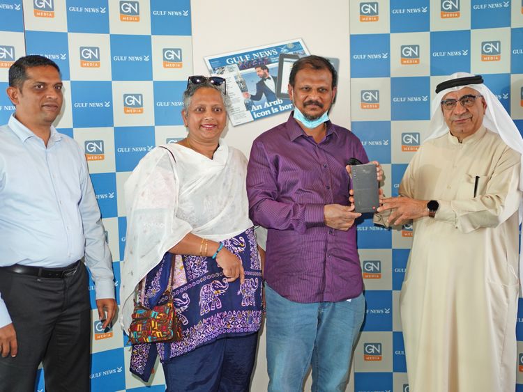 Gulf News reader Sugunaraj Subramaniam and family