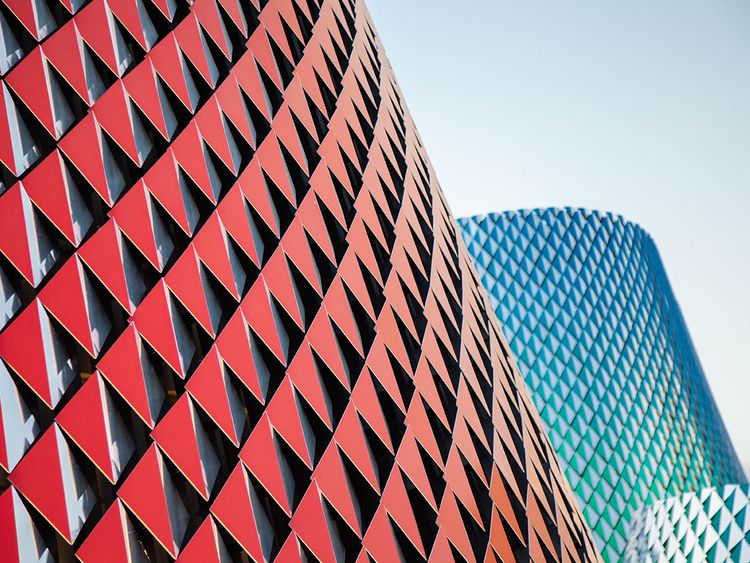 The unique glass pieces that cover the façade of the Pakistan Pavilion at Expo 2020 Dubai