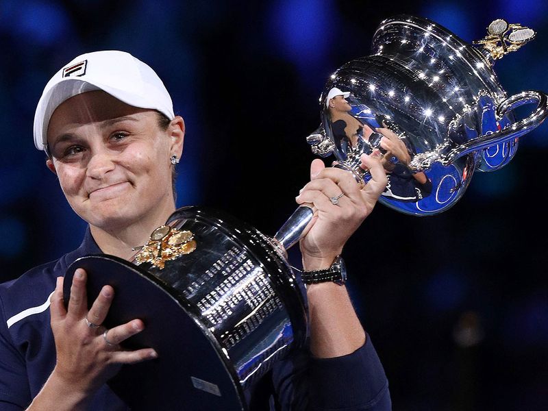 Barty with the Australian Open trophy