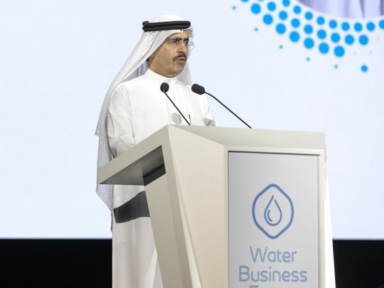 His Excellency Saeed Mohammed Al Tayer_ Managing Director and CEO Dubai Electricity and Water Authority speaks during the Water Business Forum at Dubai Exhibition Centre_Large Image_m67079-1648026566075