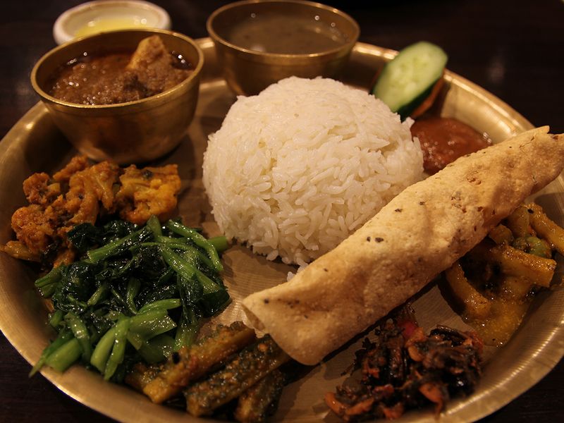 A traditional Nepalese thali