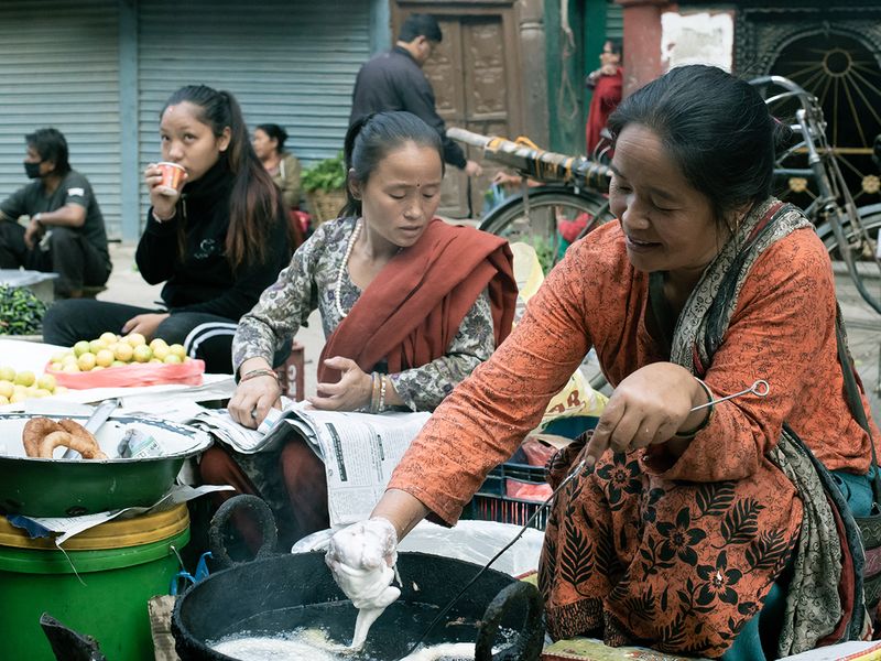 Women making food 