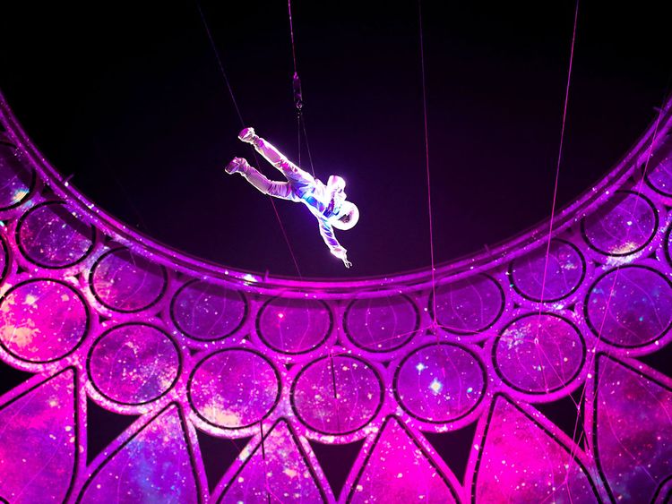 An artist performs during the closing ceremony of the Expo 2020 Dubai, on March 31, 2022. 