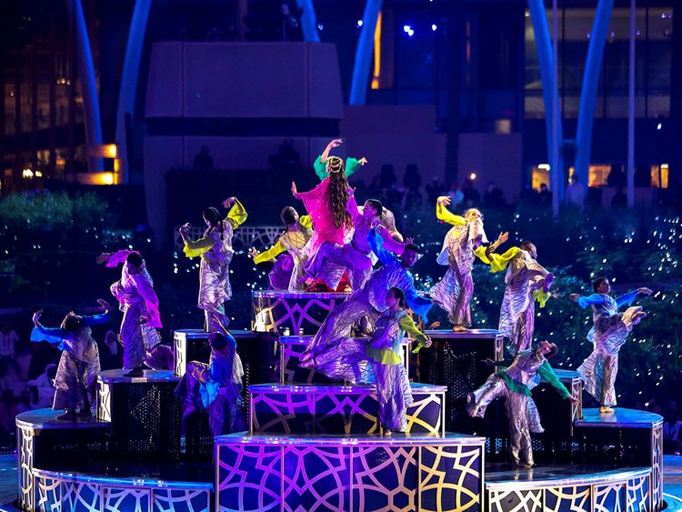 Artists perform during the closing ceremony of the Expo 2020 Dubai, on March 31, 2022. 