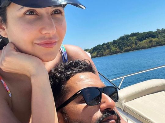 Katrina Kaif and Vicky Kaushal in an undisclosed holiday at a tropical island